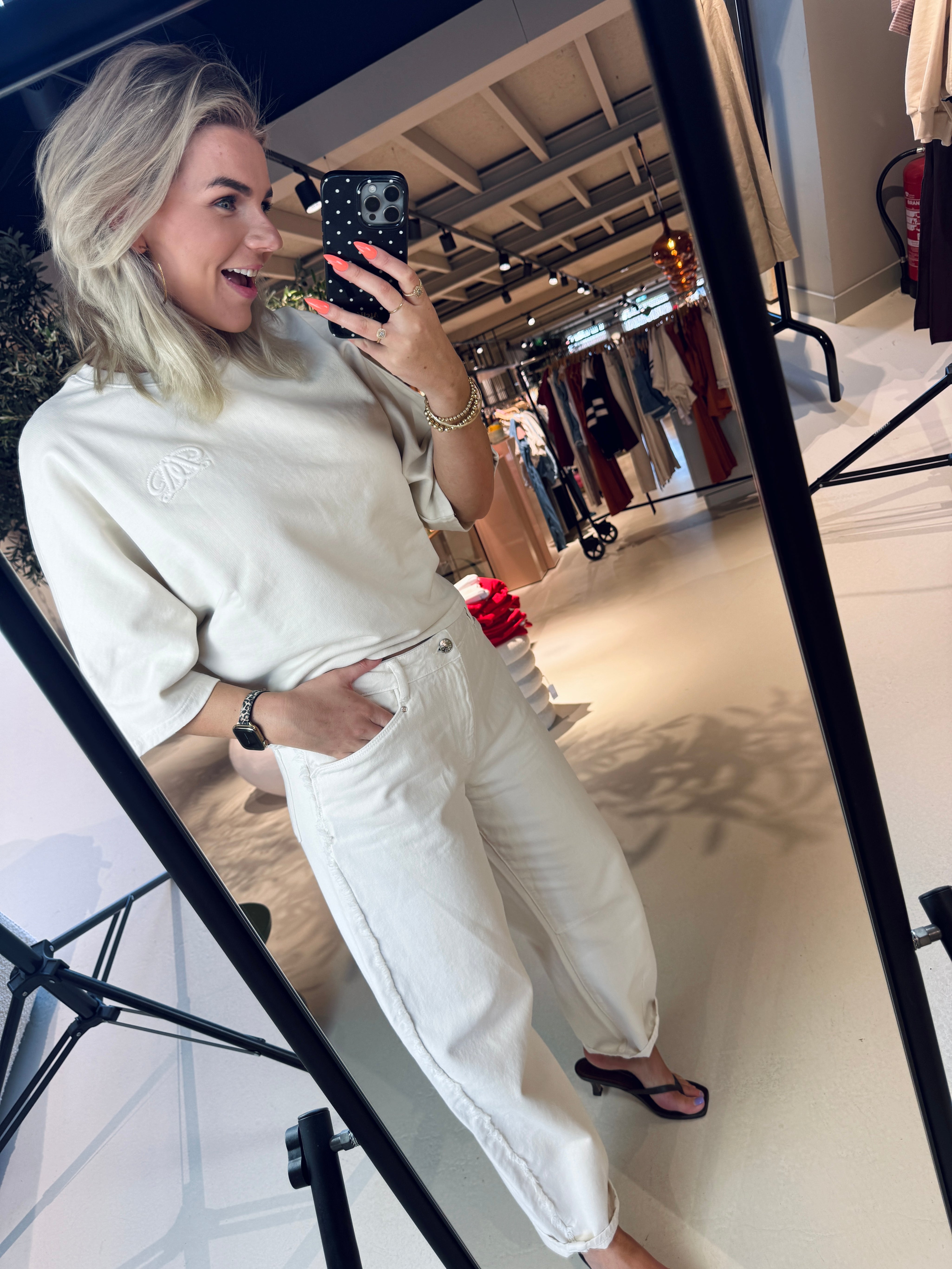 Brave fringed barrel leg jeans