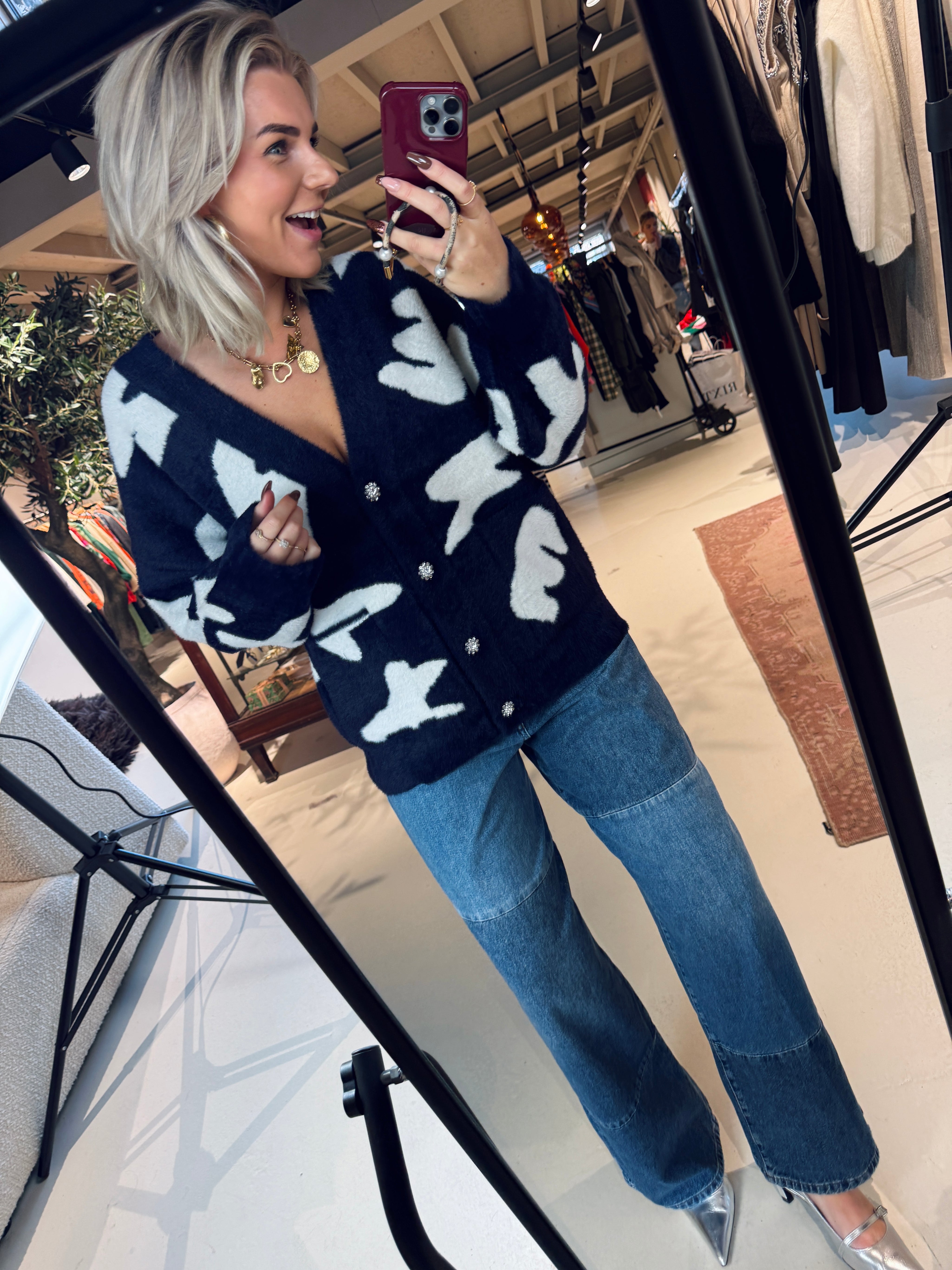 Jarden letters knit cardigan