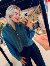 Sarah kurze Jeansbluse