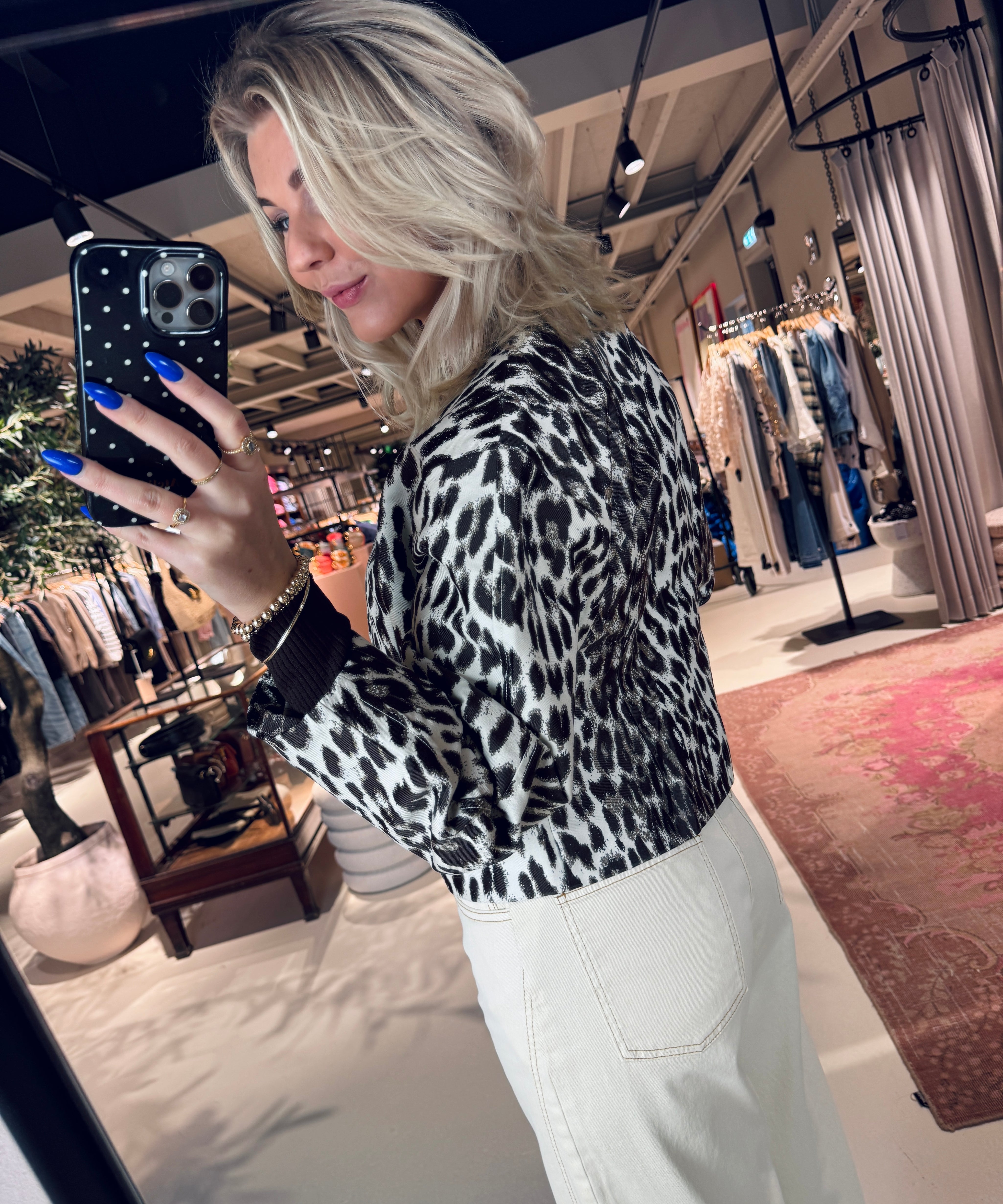 Bonni Jacket met panterprint van Baum Und Pferdgarten