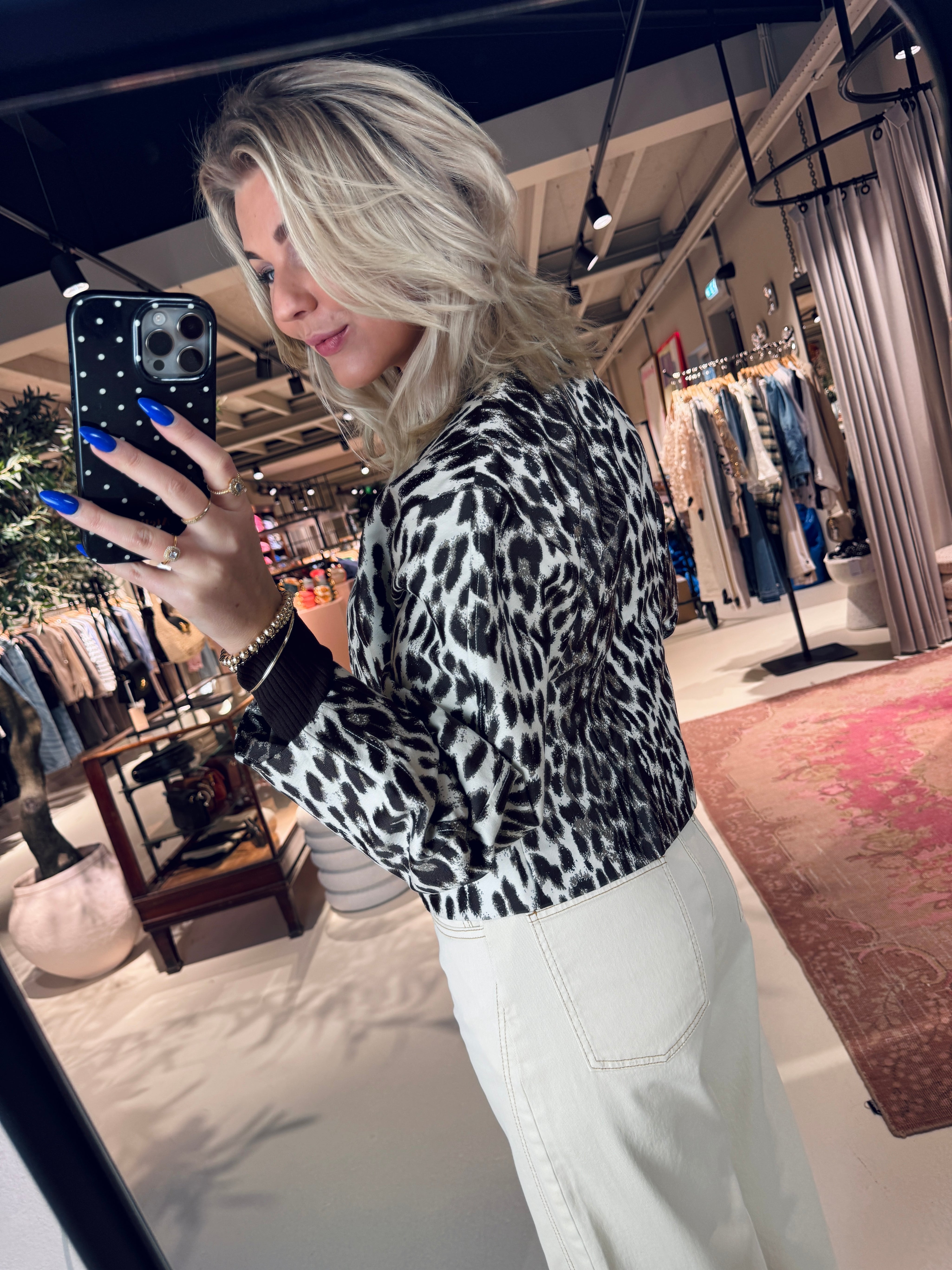 Bonni Jacket met panterprint van Baum Und Pferdgarten