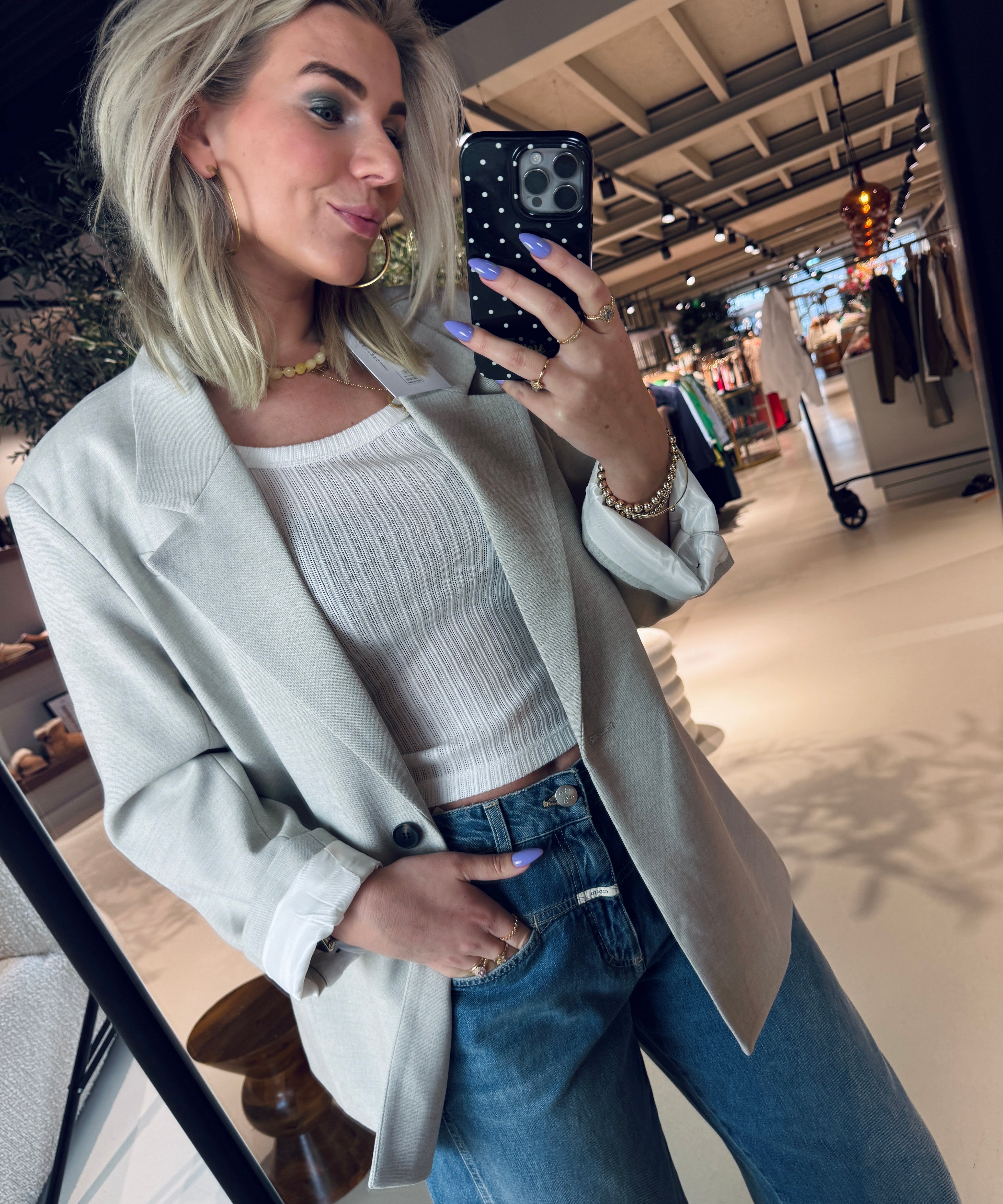 MavaCC Power Blazer met knoop details aan de achterkant