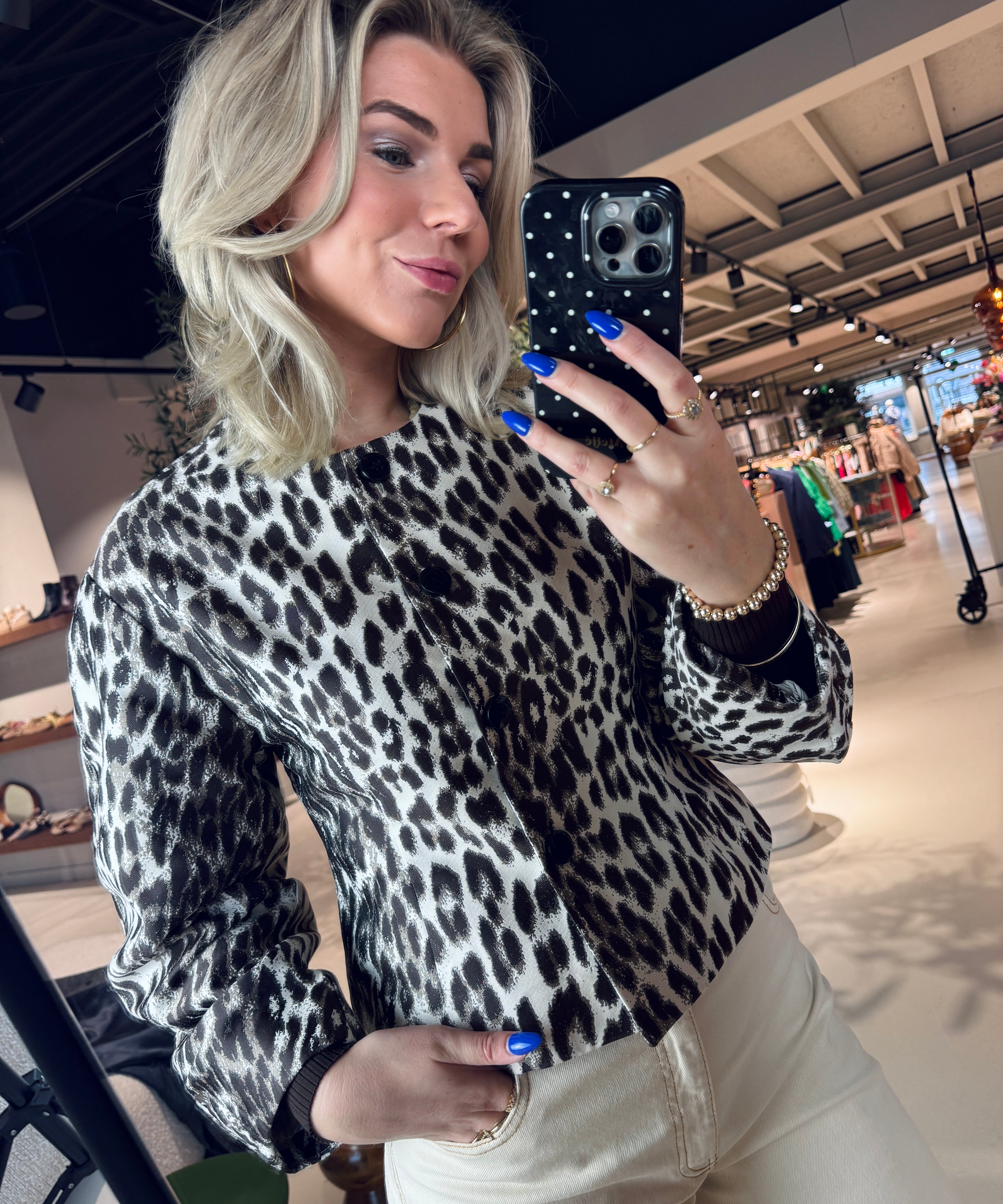 Bonni Jacket met panterprint van Baum Und Pferdgarten