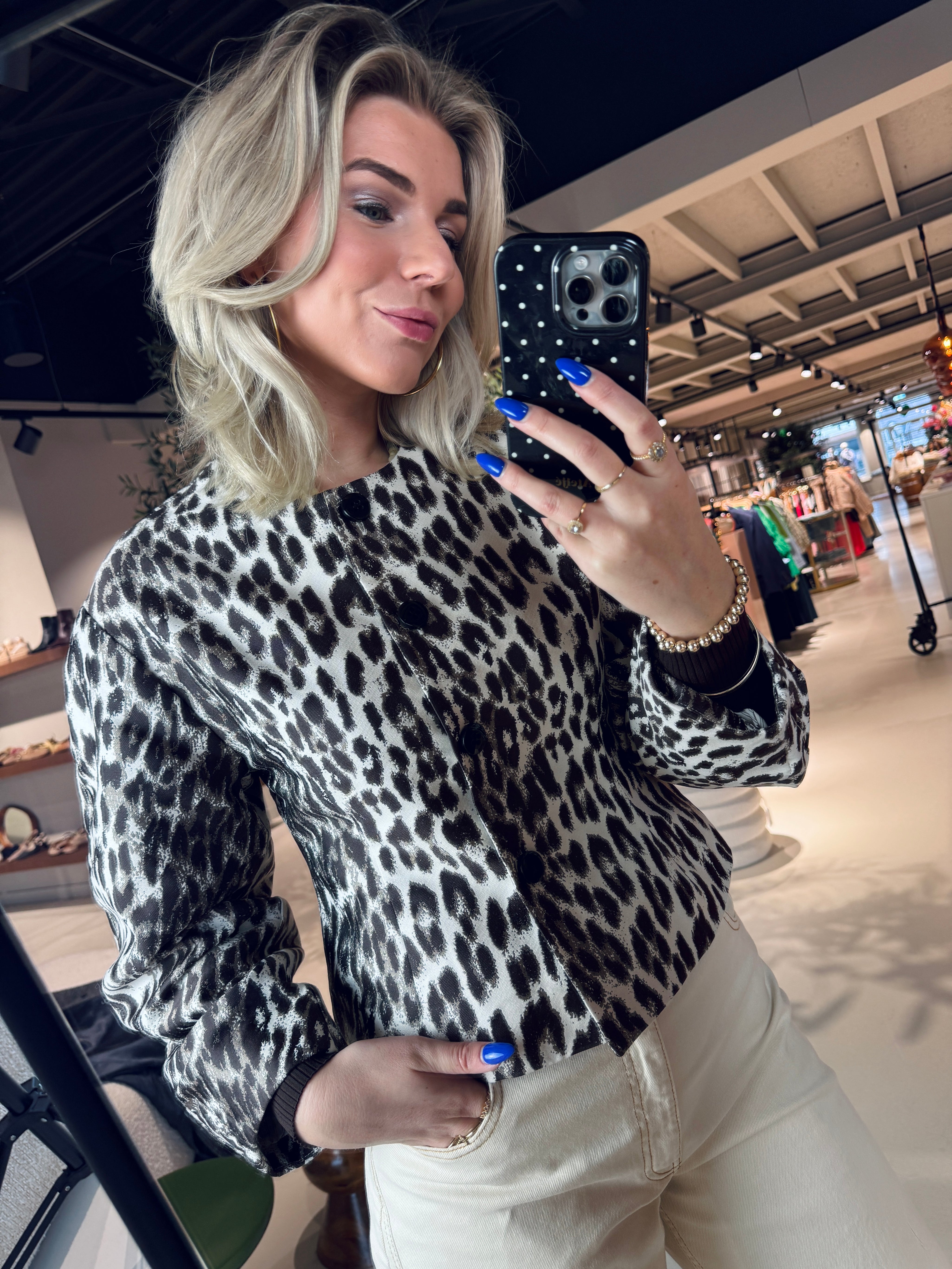 Bonni Jacket met panterprint van Baum Und Pferdgarten