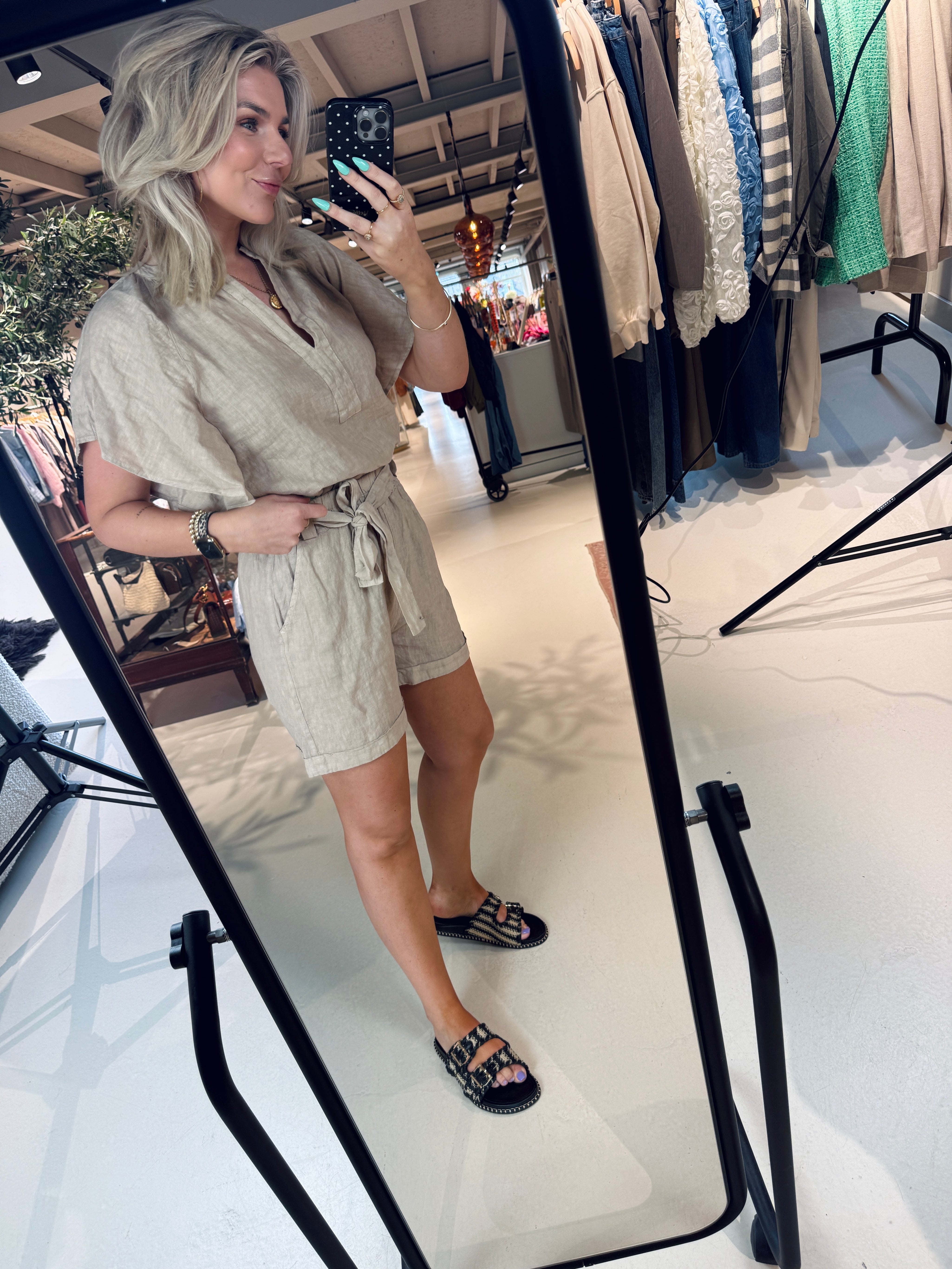 June linen shorts
