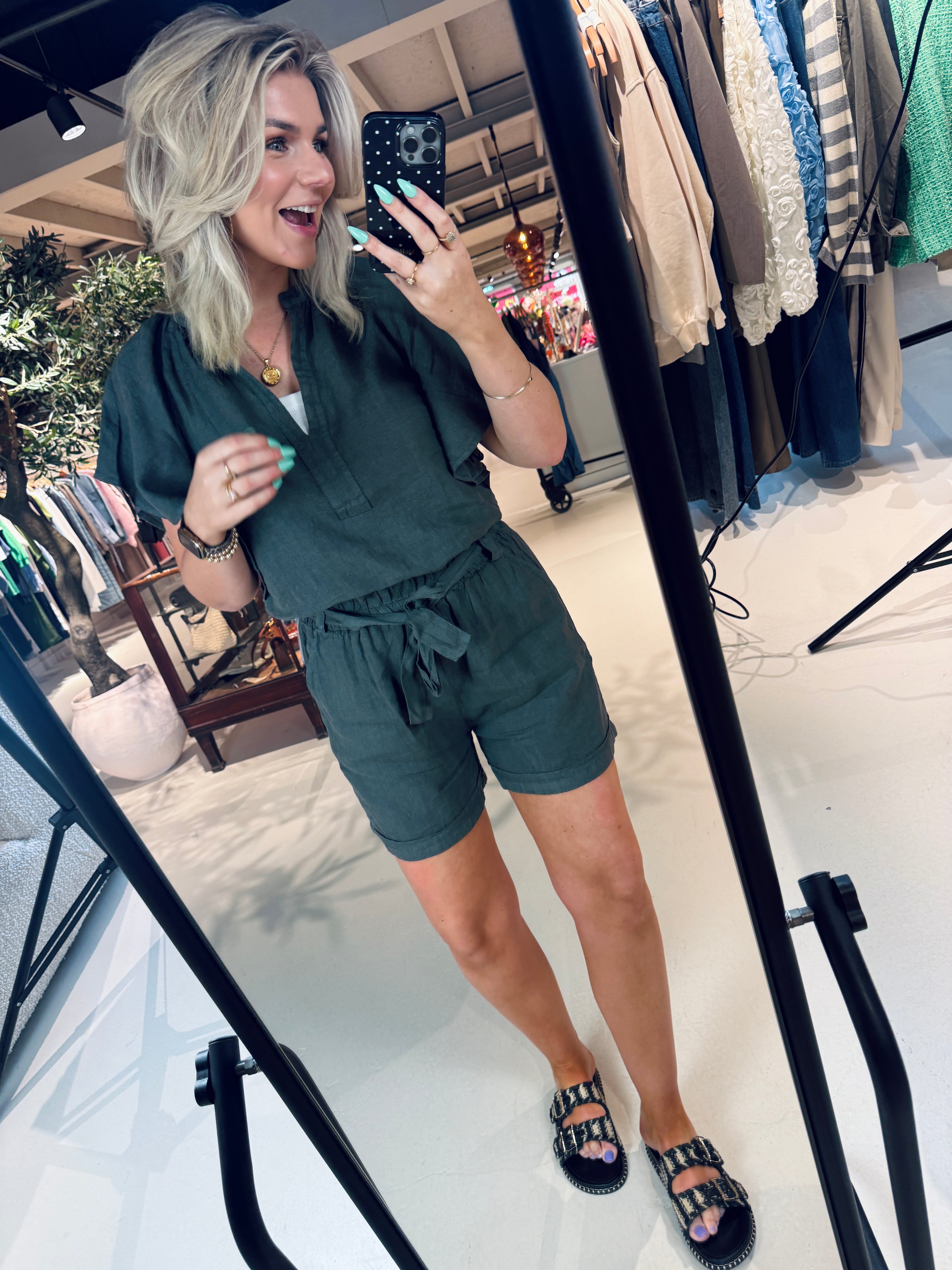 June linen shorts