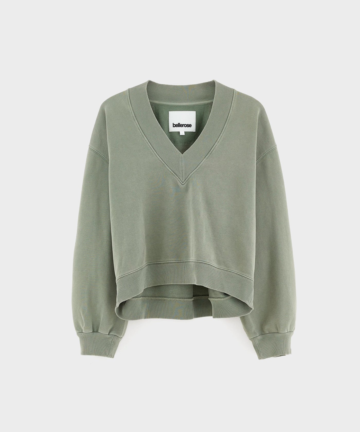 Sula Sweatshirt in het lichtgroen met v-hals van Bellerose