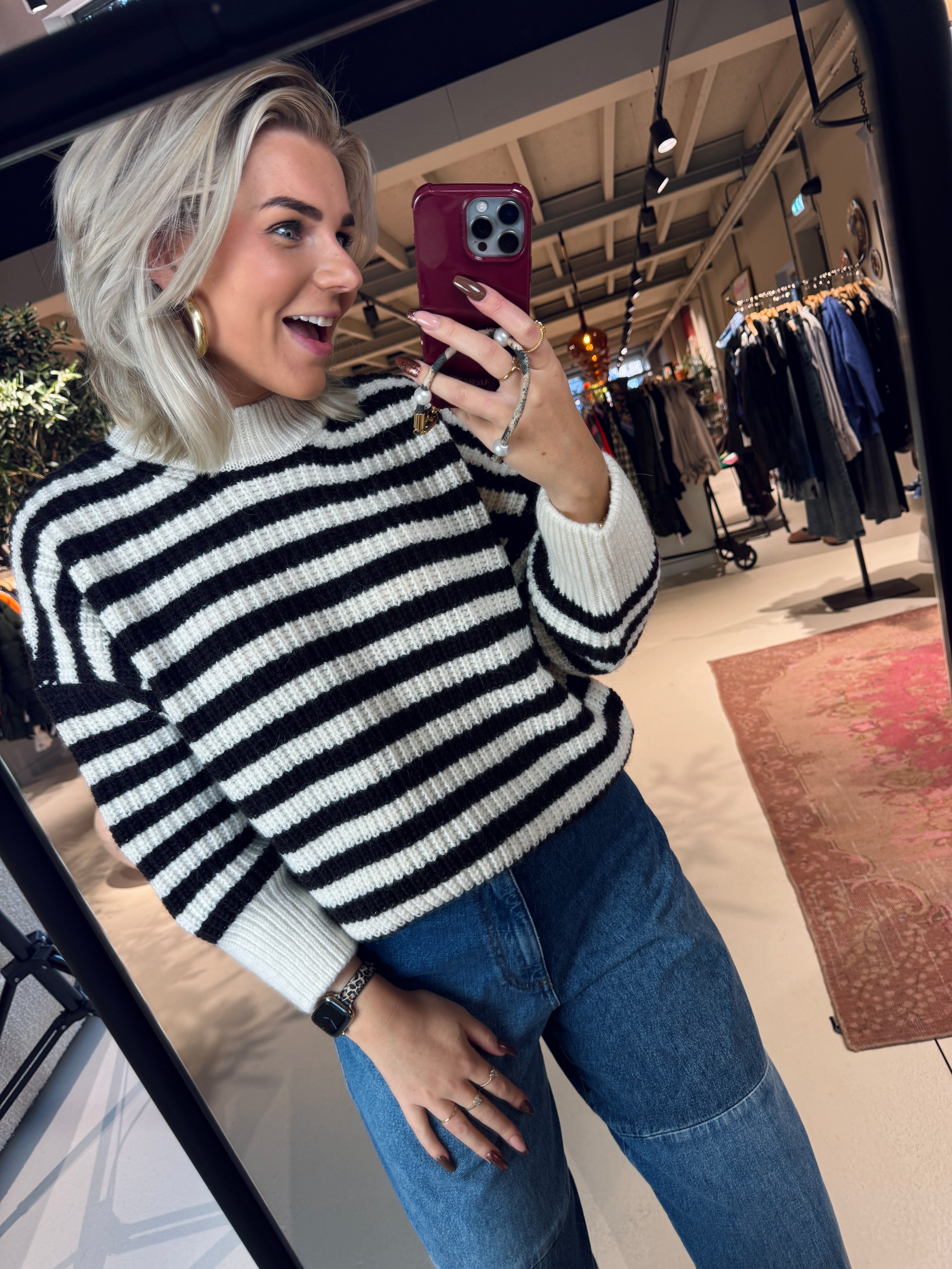Jacquie striped knit pullover