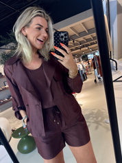 Svea short trench blazer met strikceintuur voor dames van dante6