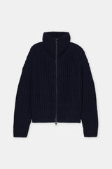 High Collar Zipped Cardi