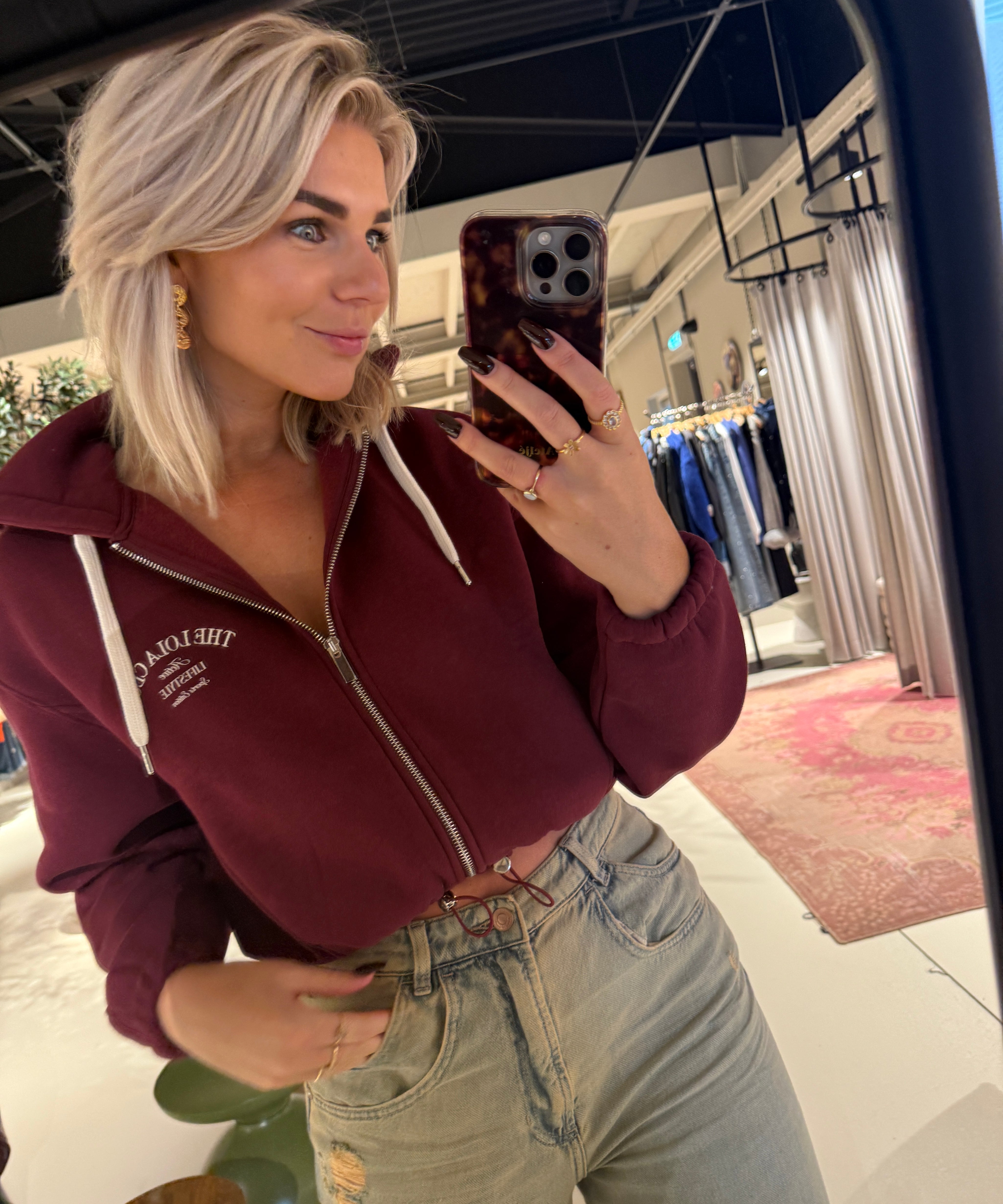 Maya Zip through hoodie van THE LOLA CLUB