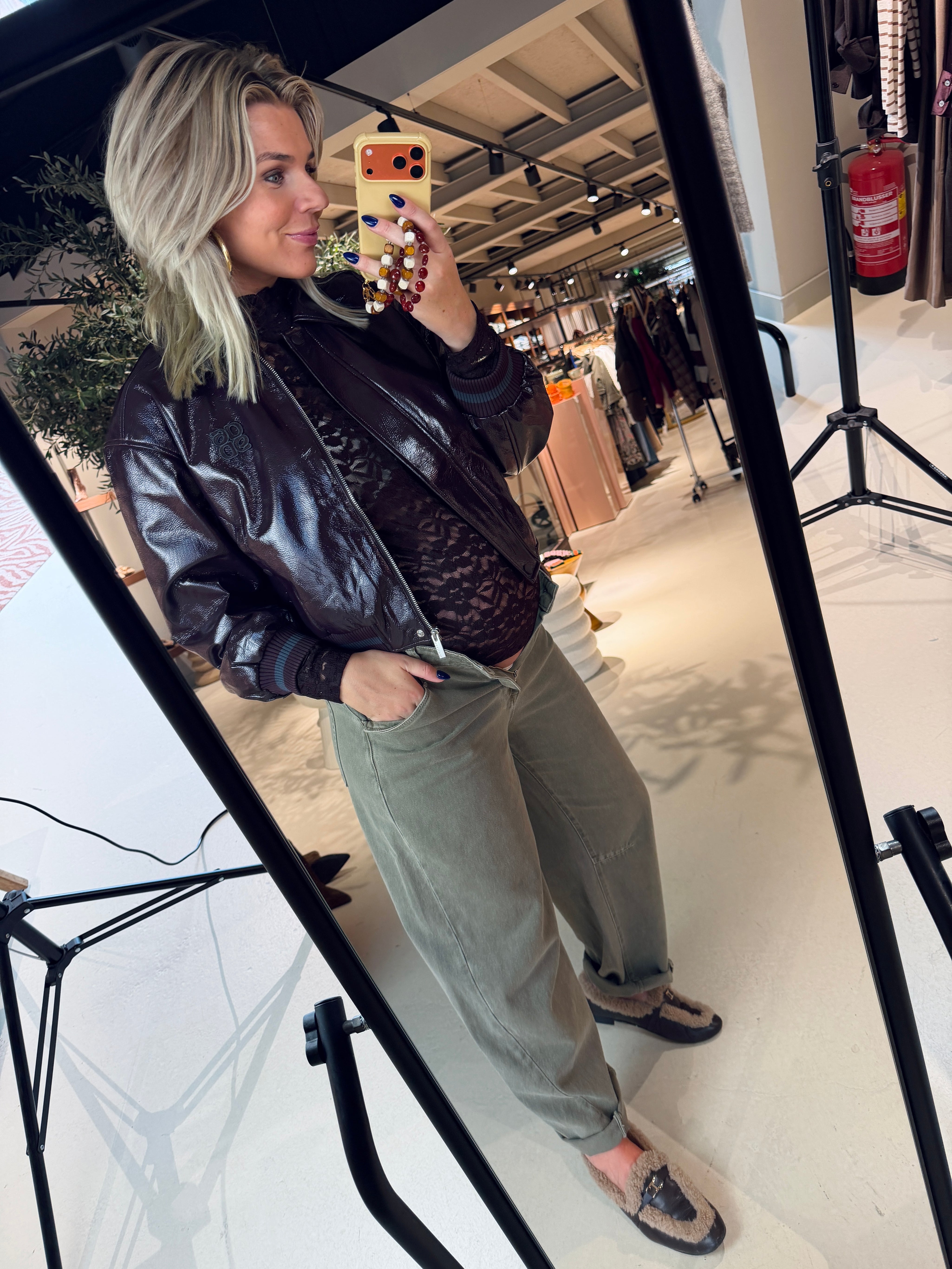Dalyn Faux Crackle Leather Bomber