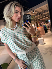 Tyler slub stripe top