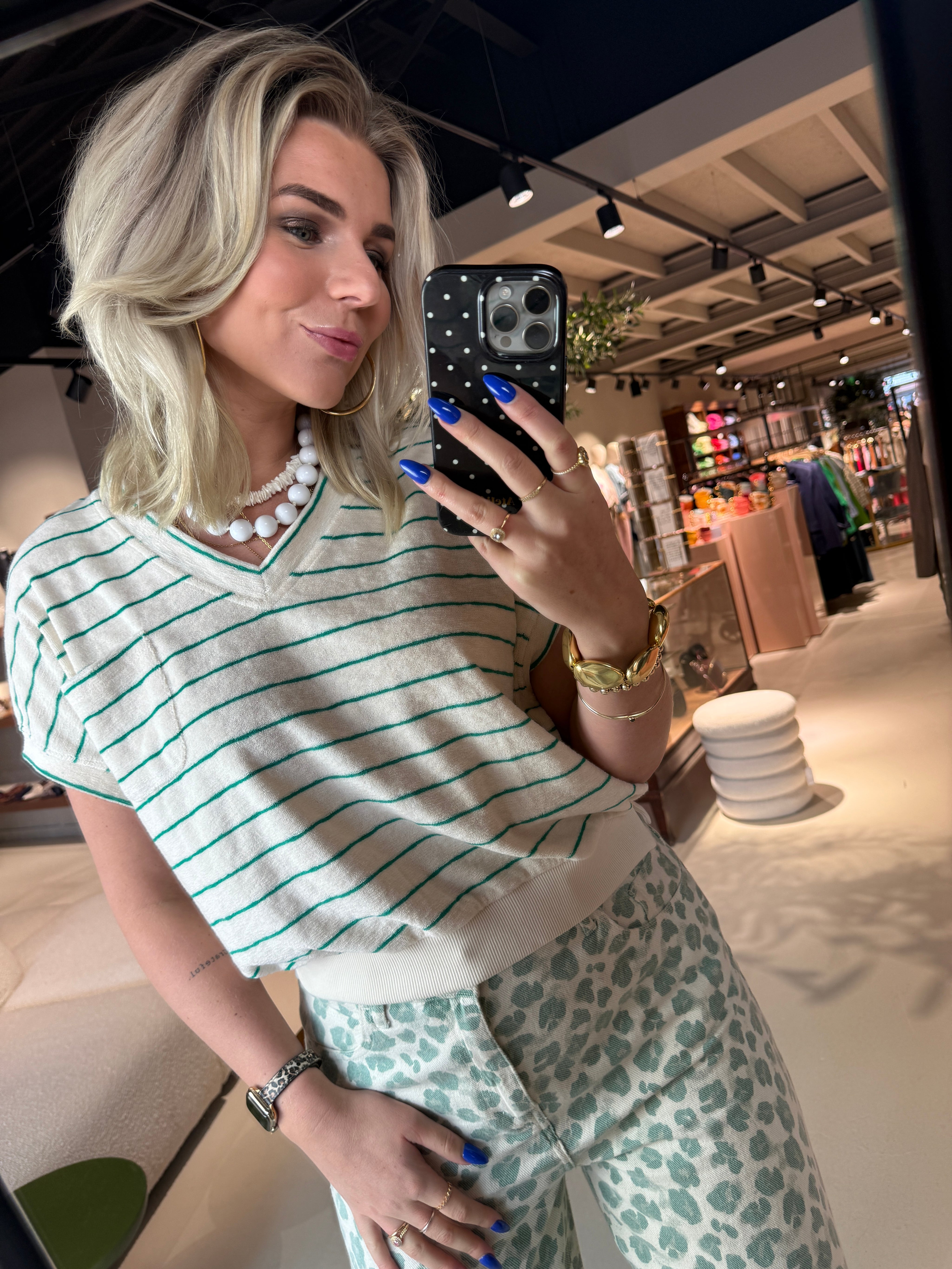 Tyler slub stripe top