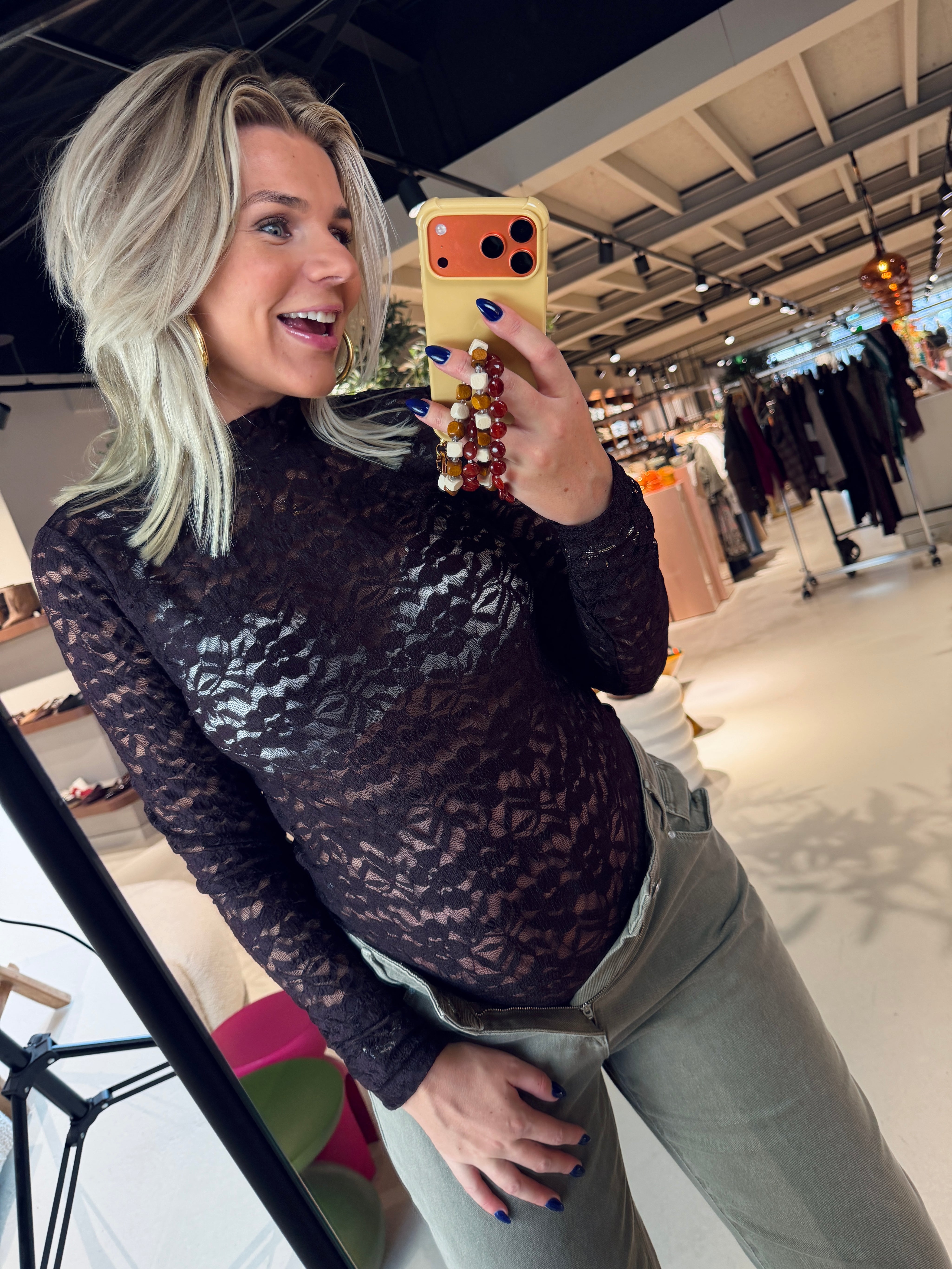 Irony Lace Turtle Neck Top
