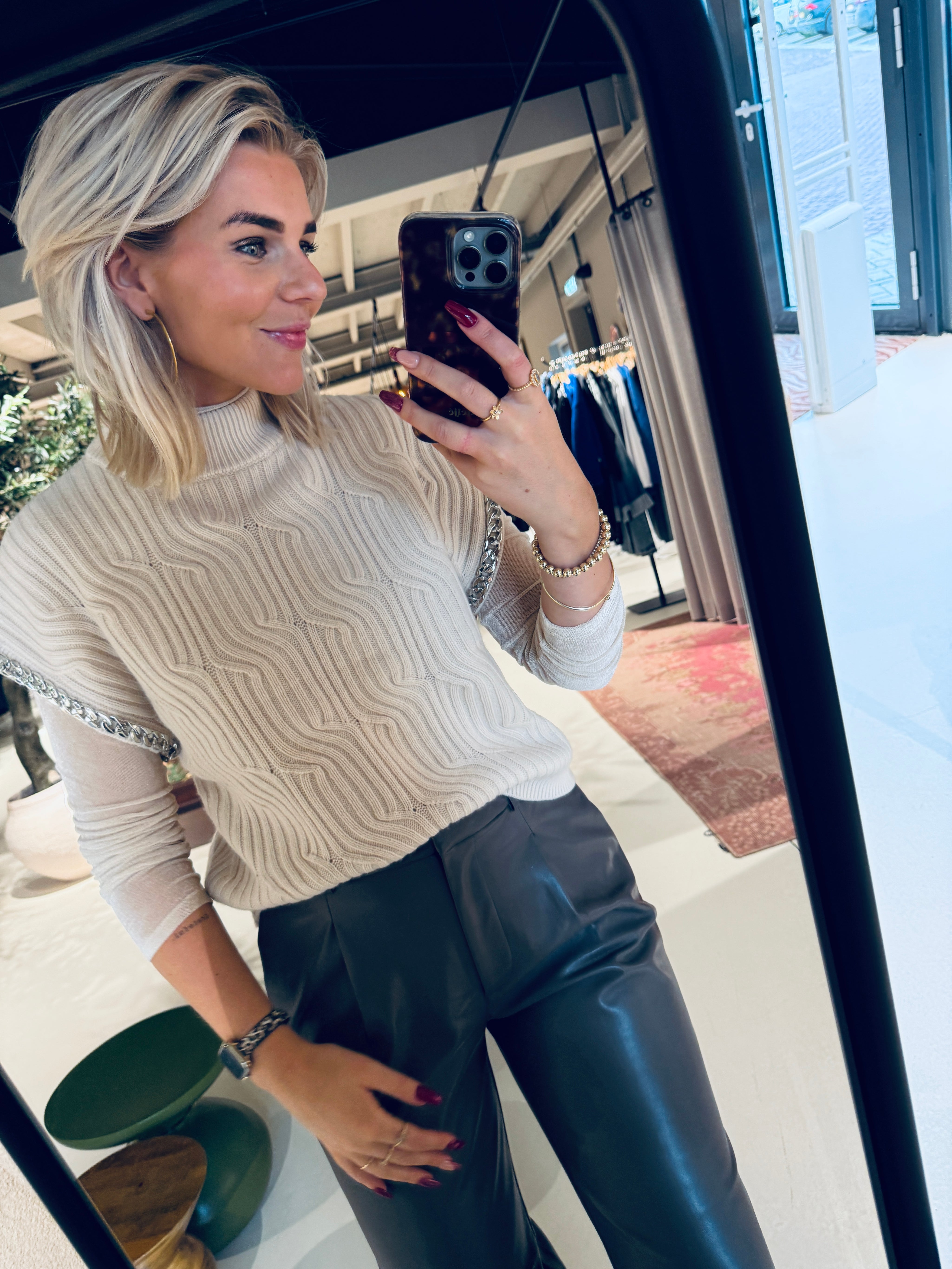 Meloe sleeveless chain sweater