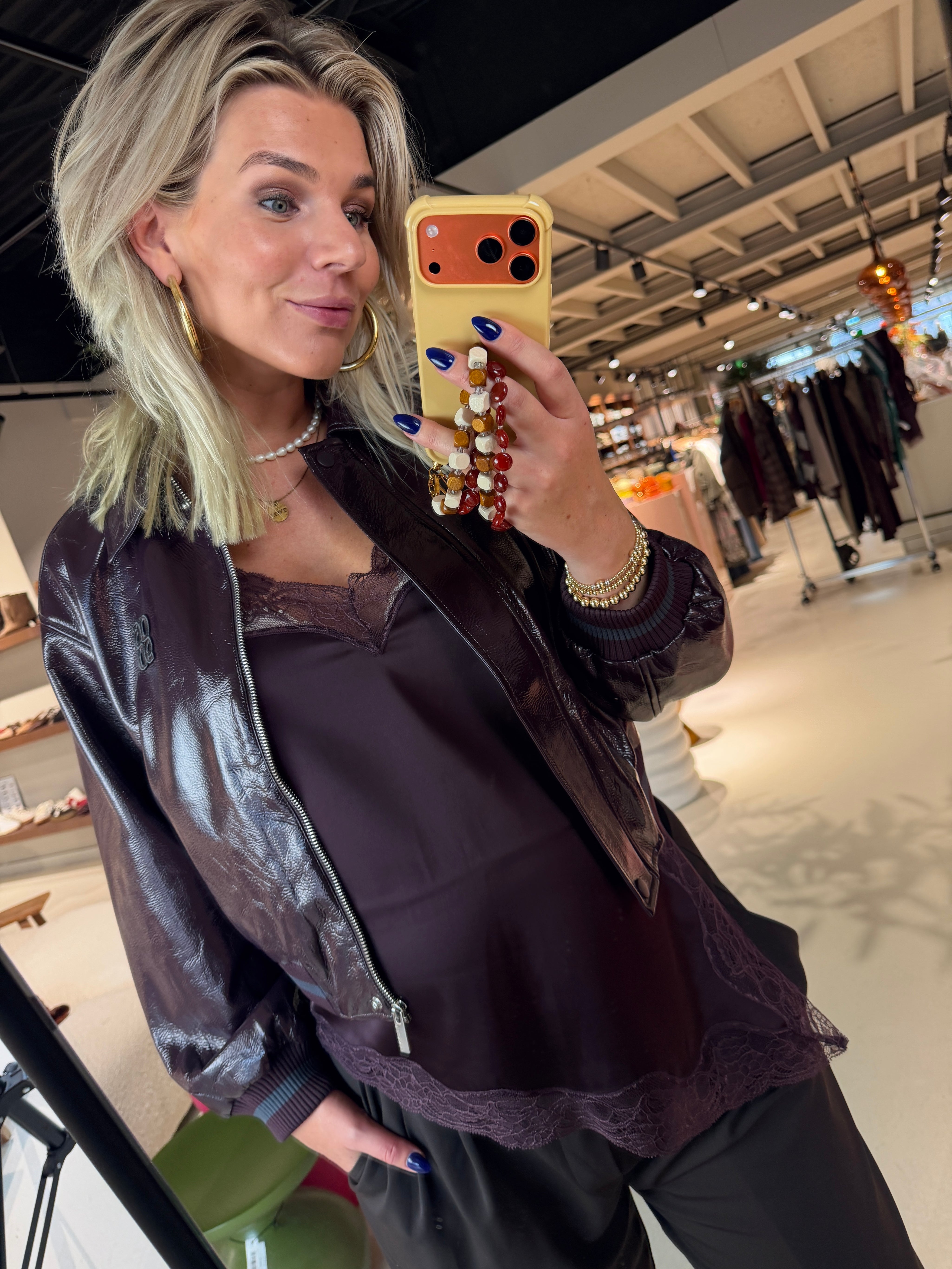 Dalyn Faux Crackle Leather Bomber