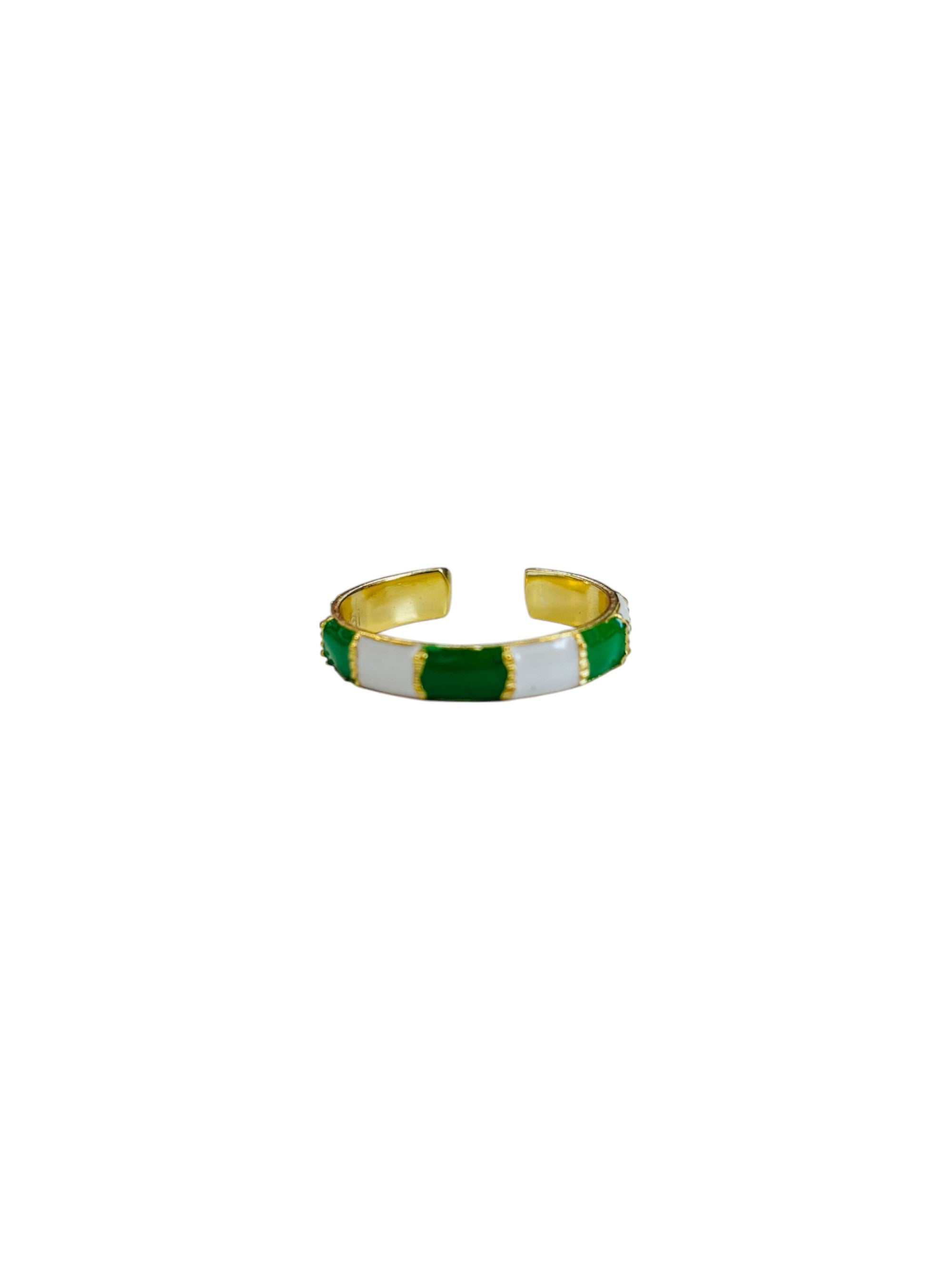 Groen Emaille Ring Streep