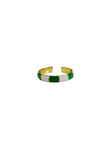 Grüner Emaille-Ring Streifen