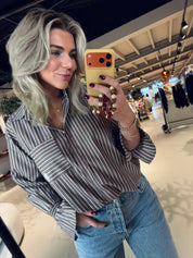 Talya-Tie Brown Blouse