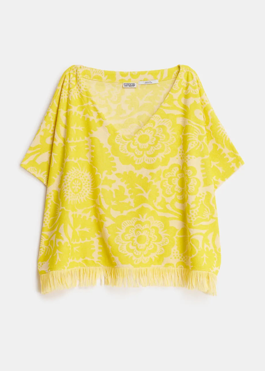Jorlando Towel Jersey V Top van badstof voor dames van Essentiel Antwerp
