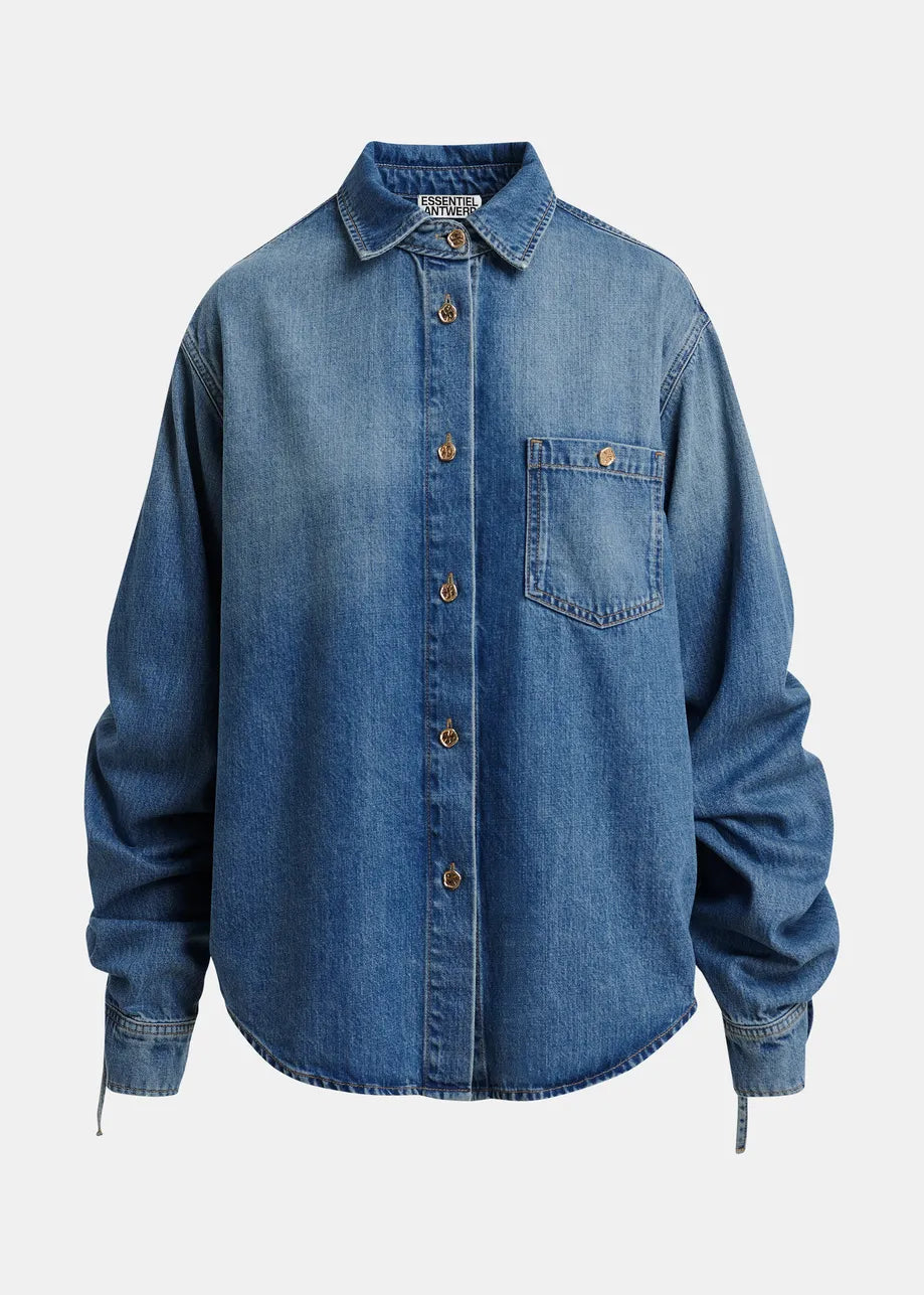 Juzy Jeans Shirt met koord aan de mouw voor dames van Essentiel Antwerp 