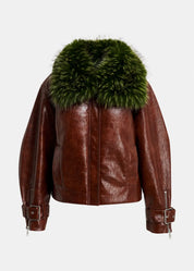 Kabuki Faux Leather Bomber