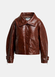 Kabuki Faux Leather Bomber