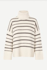 Sakeiku gestreifter Rollkragenpullover
