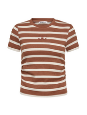 GrannyCC Gathering Stripe Tee bruin en rood gestreept Co'Couture
