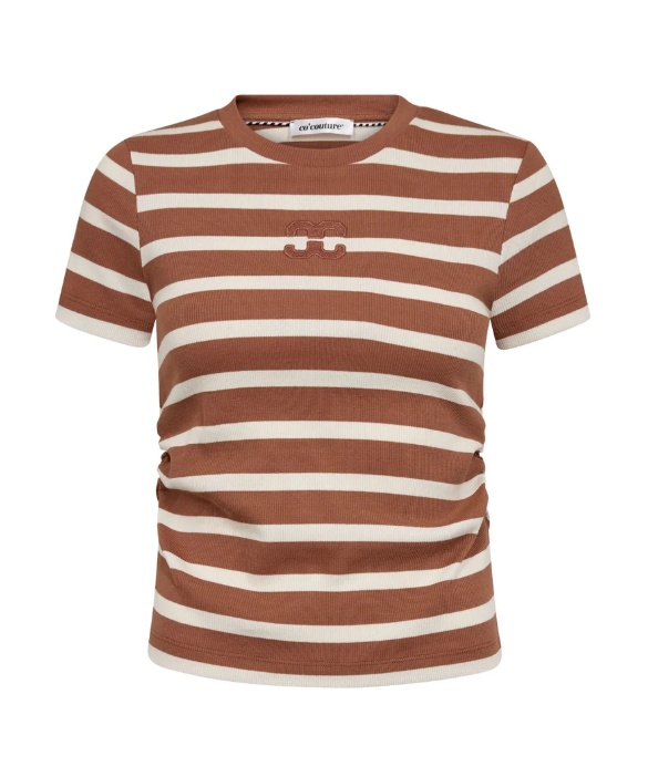 GrannyCC Gathering Stripe Tee bruin en rood gestreept Co'Couture