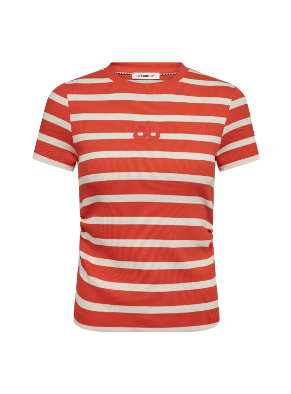 GrannyCC Gathering Stripe Tee bruin en rood gestreept Co'Couture