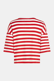 W25T1188 T-shirt stripe - Tomato ecru