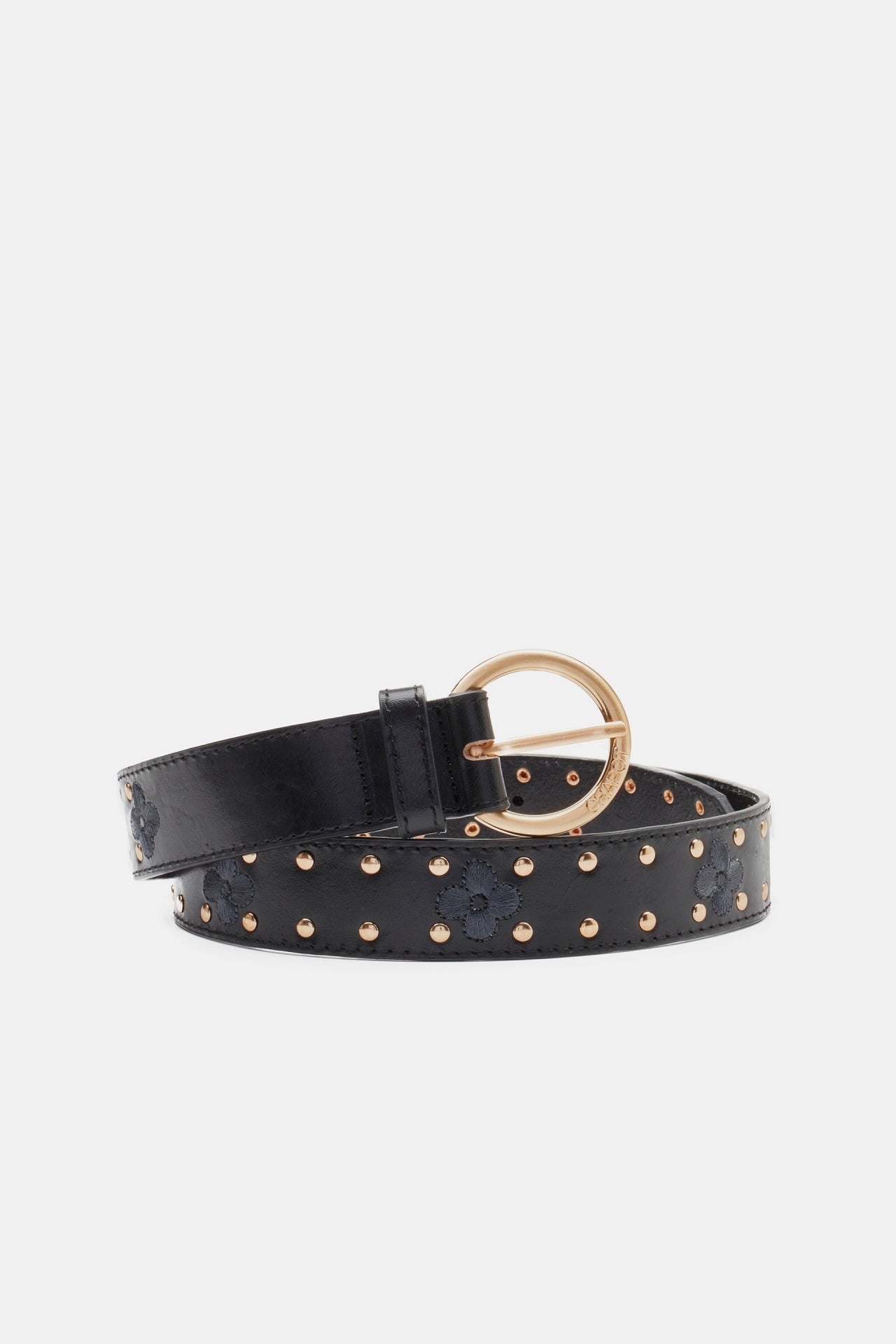 Flower Stutted belt - Black/Antra