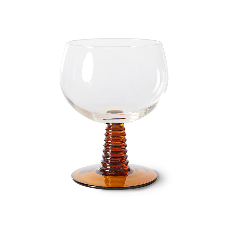 AGL4485 Swirl wine glass low, ochre