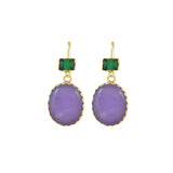 Violette Jade-Ohrringe in Goldfassung