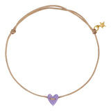 B2455 Heart Rope Bracelet - Gold Plated Lilac