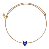 B2455 Heart Rope Bracelet - Gold Plated Purple