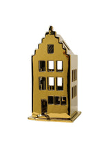 Teelichthalter Haus - Treppengiebel gold