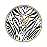 Uhr Zebra Holz/Gold 30cm