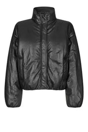 Harlow Leather Bomber Jacket - Black