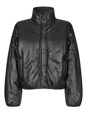 Harlow Leather Bomber Jacket - Black