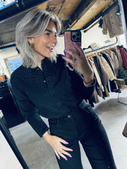 MMEvira Deco Denim Shirt - Black