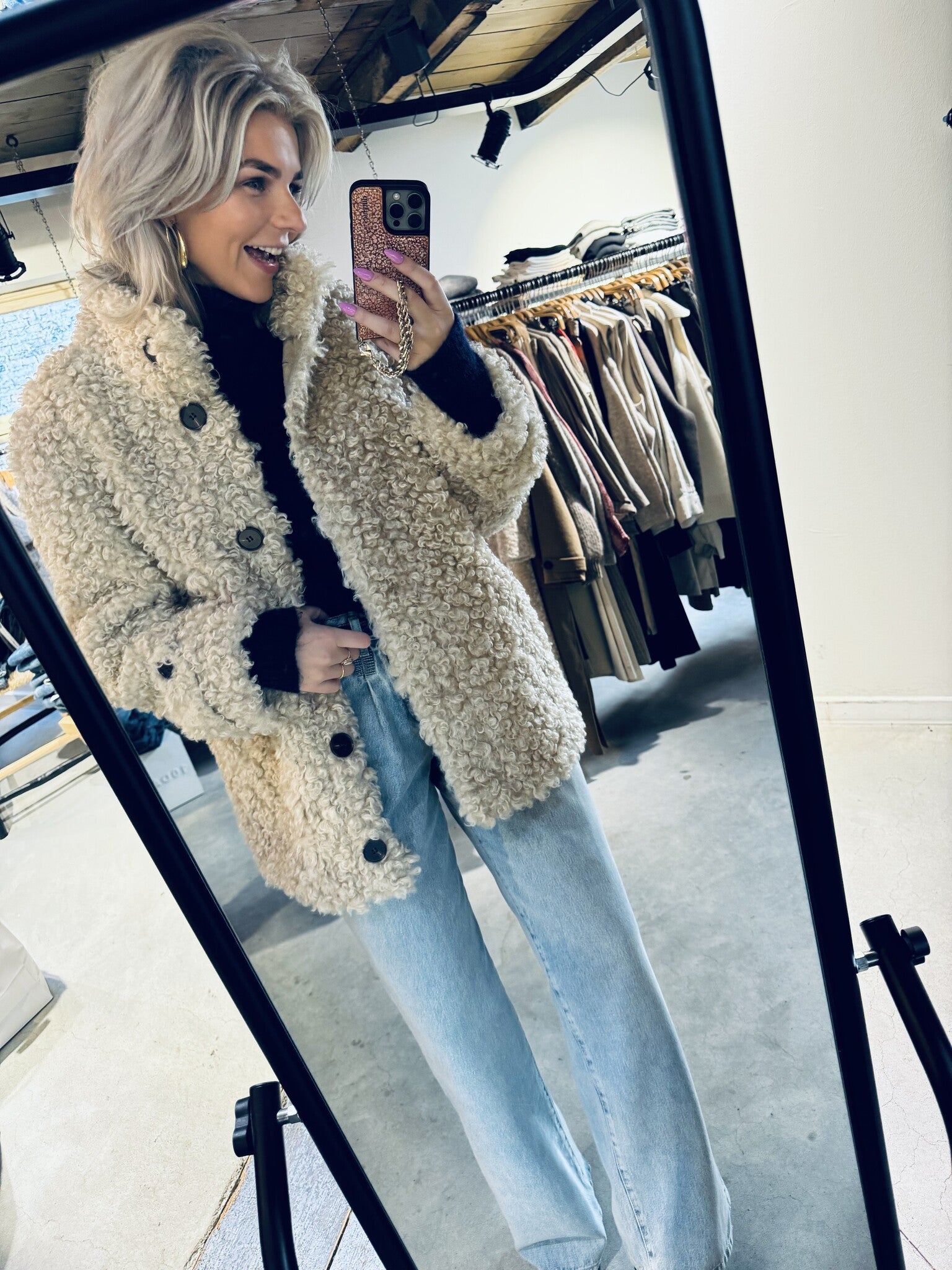 TioCC Teddy Mix jacket - Off white