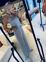 Jules Satin Smart Pants – Wolkenblau