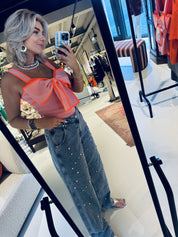 Higg rhinestone jeans size 30 - Lake Blue