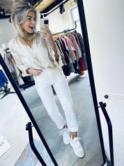 Dodo, 7/8 flare legs Long - 1004 Cl White