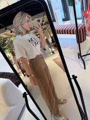 Tyler belted adjustable pants - Spiced Camel