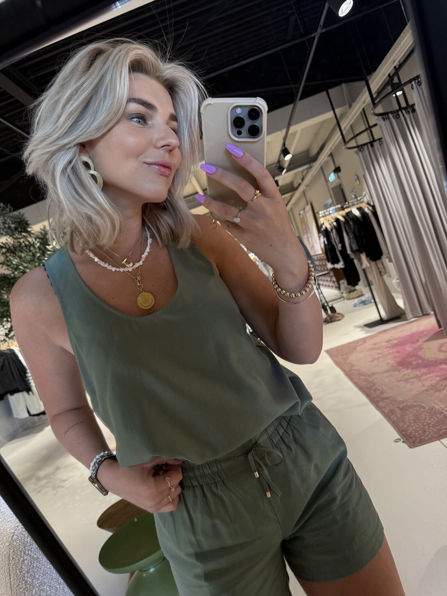 Corin relaxed fit tanktop - Deep Ivy Green