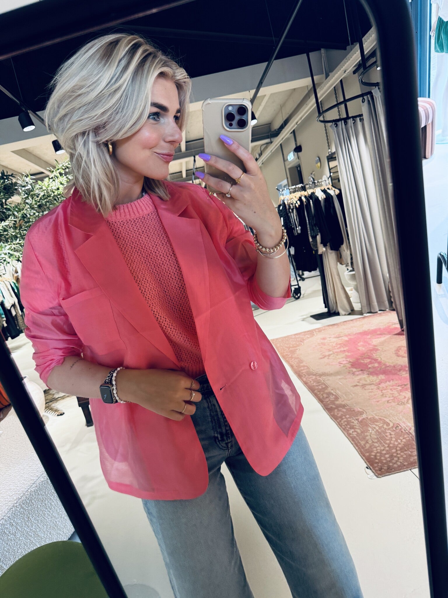 Saika shirt blazer - Flamingo Pink